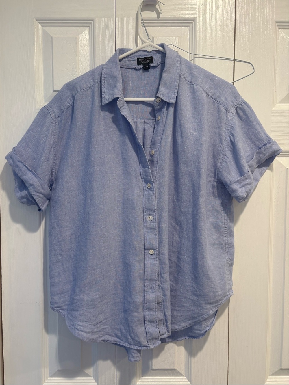 J. Crew Light Blue Linen Short-Sleeve Shirt